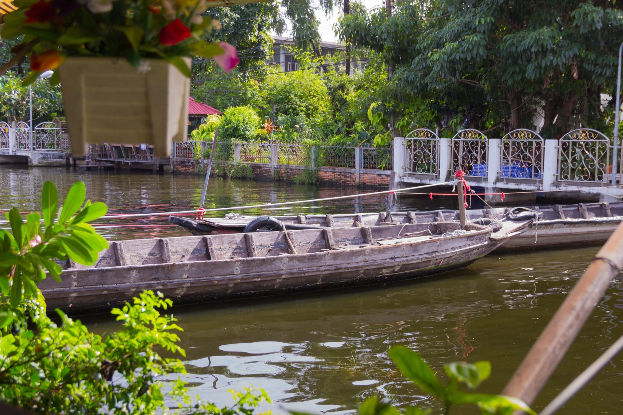A boat on a river in Bankok, Thailand.
